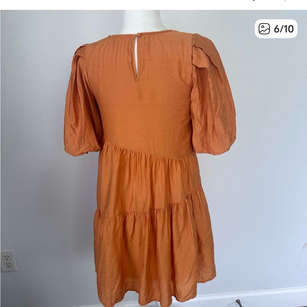 Moon River Puff Sleeve Mini Bubble Dress - Picture 6 of 6